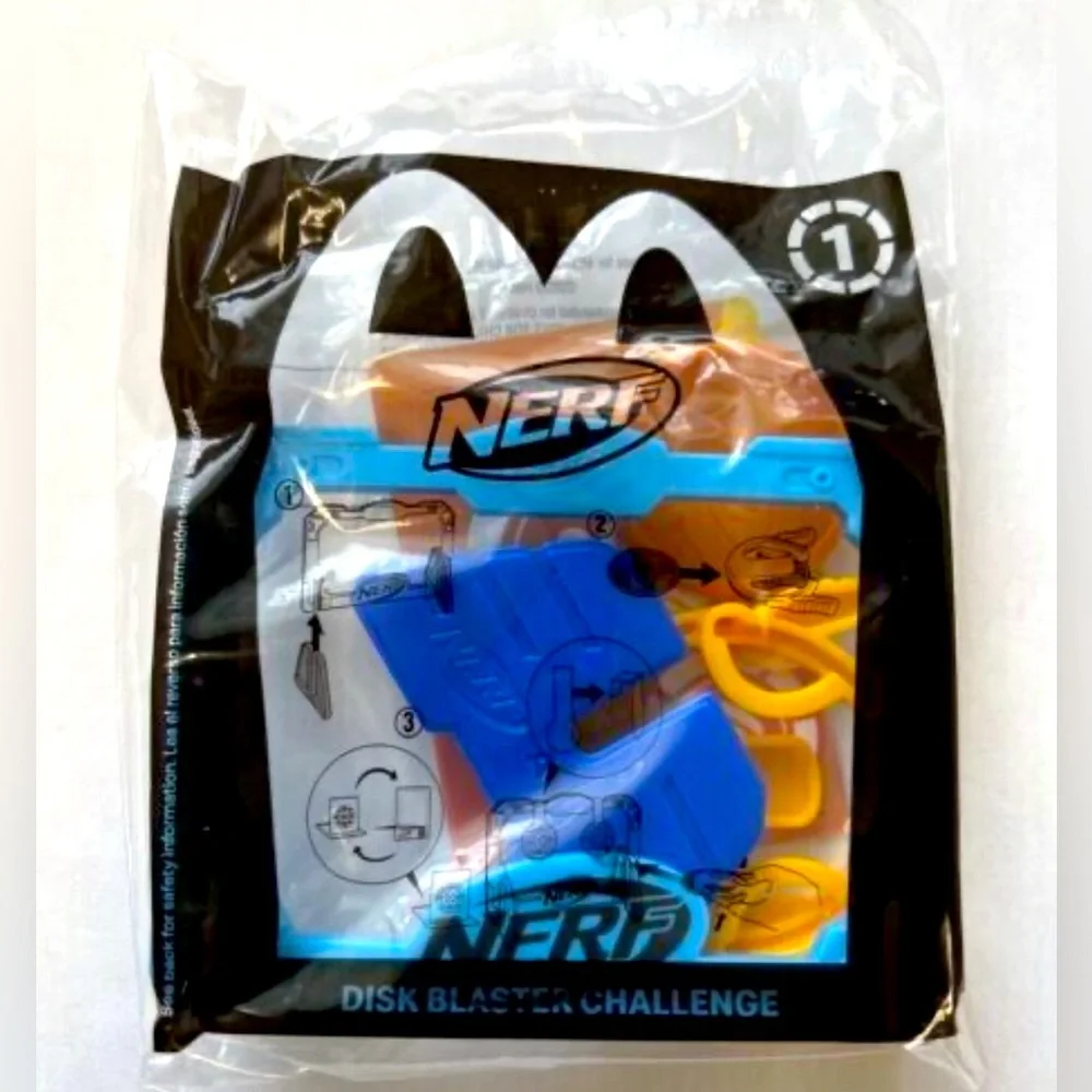 2023 NERF DISK BLASTER CHALLENGE MCDONALDS HAPPY MEAL #1 TOY COLLECTIBLE SEALED